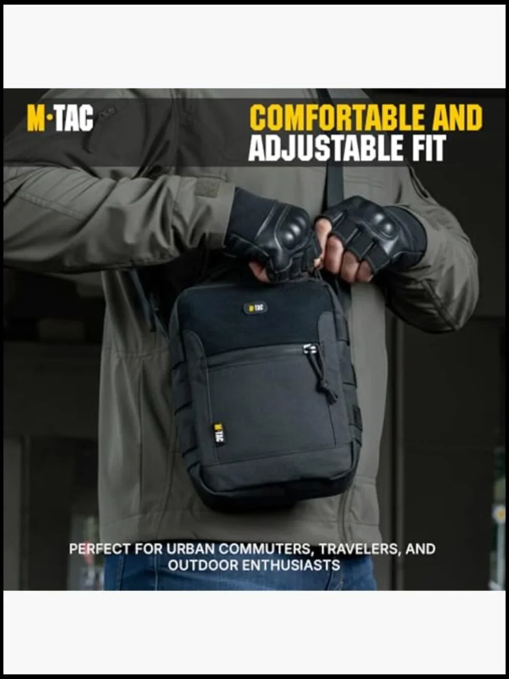 Canvas Messenger Crossbody Bag Durable Adjustable Zipper Closure Tactical